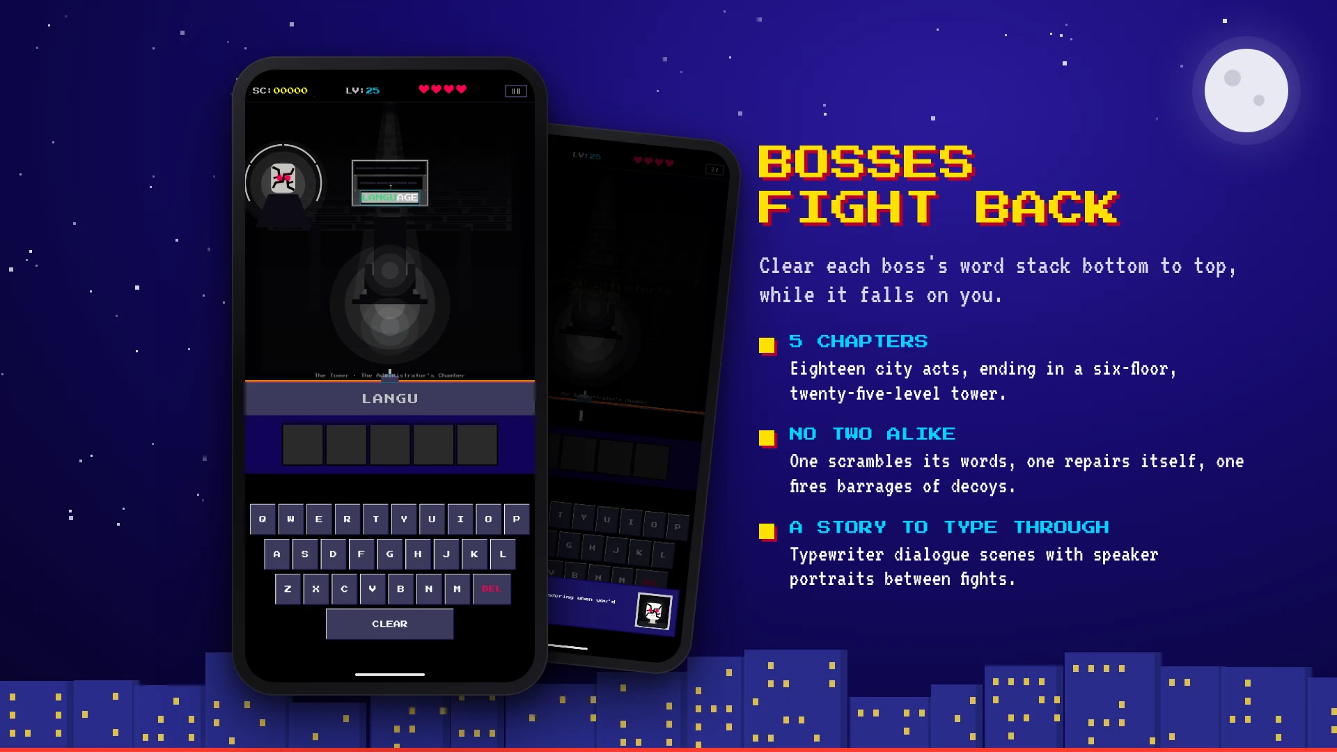 BomberWordy: a boss fight and its typewriter dialogue
